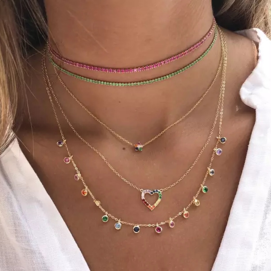 Ruby Red Colored Choker Adjustable